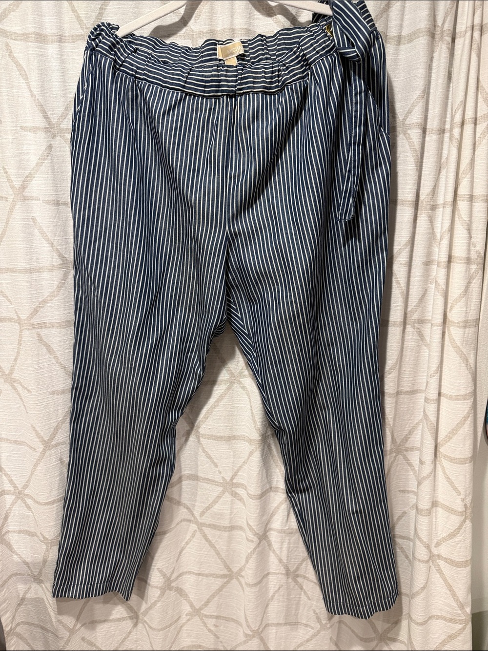 Michael Kors Navy and White Pinstripe Chinos Women’s XL